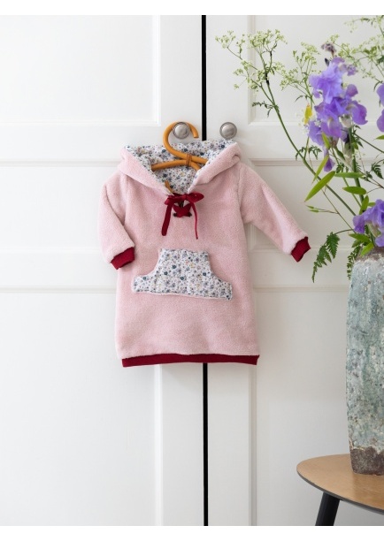 dinetdom__vtements_bb_enfants_luxe_collection_nuit_arctique_robe_sweat_doudou_rose_liberty_vert_capuche_poche_1